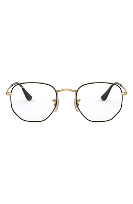 Ray-Ban Unisex 56mm Hexagonal Optical Glasses in Gold at Nordstrom