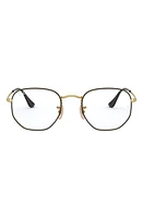 Ray-Ban Unisex 56mm Hexagonal Optical Glasses in Gold at Nordstrom