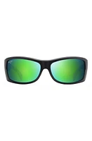 Maui Jim Equator 64.5mm Polarized Sunglasses in Matte Black With Olive at Nordstrom