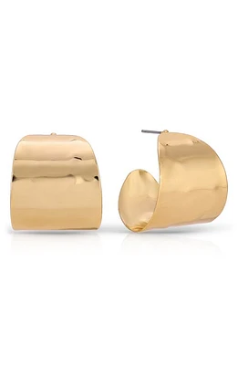 Ettika Hammered Huggie Hoop Earrings in Gold at Nordstrom