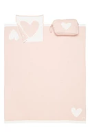 Pink Lemonade Heart Organic Cotton Baby Blanket & Travel Pouch Set in Pink Pearl/Ivory at Nordstrom