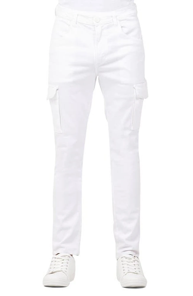 Monfrère Preston Slim Fit Cargo Jeans Blanc at Nordstrom,