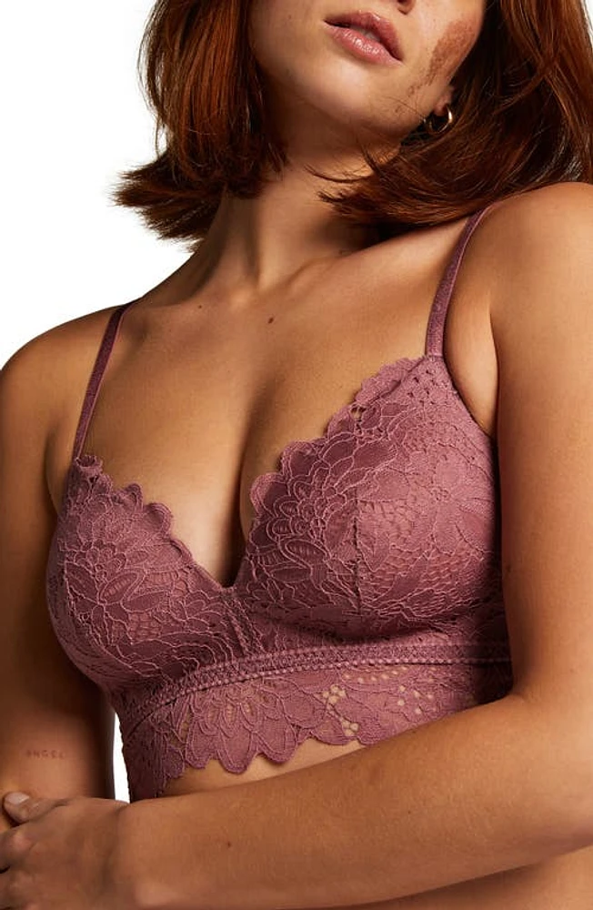 Hunkemöller Shiloh Lace Longline Bra Wistful Mauve at Nordstrom,