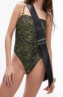 Topshop Bead Detail One-Piece Swimsuit Green Multi at Nordstrom, Us