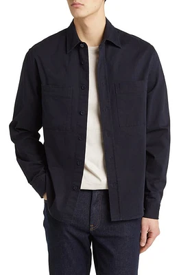 BOSS Owen Relaxed Fit Cotton Button-Up Shirt Dark Blue at Nordstrom,