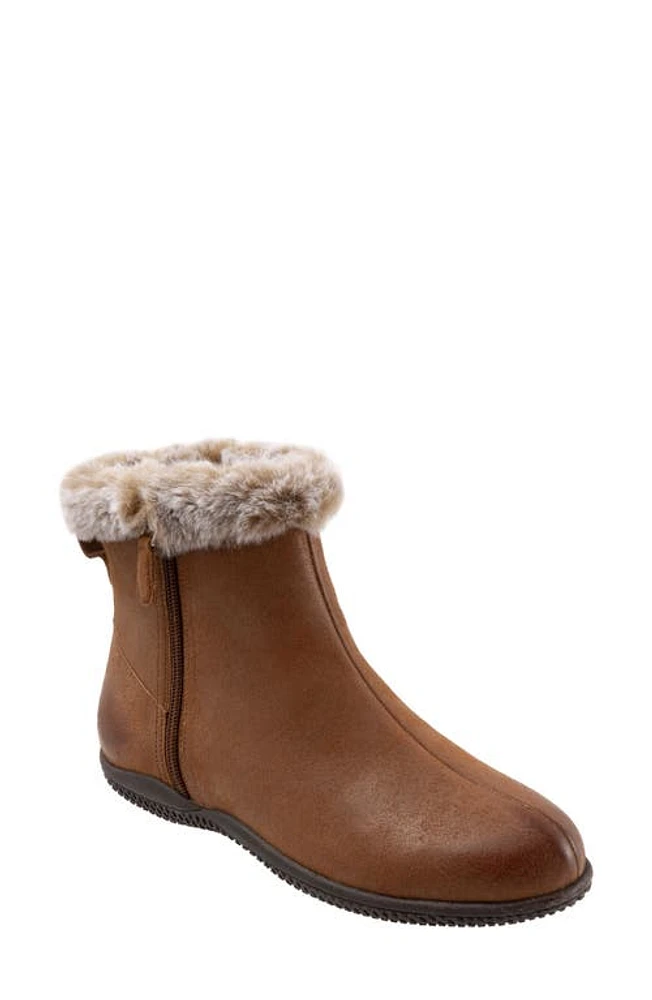 SoftWalk Helena Faux Fur Bootie Luggage Leather at Nordstrom,