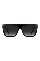 Marc Jacobs 58mm Rectangle Sunglasses in Black /Grey Shaded at Nordstrom