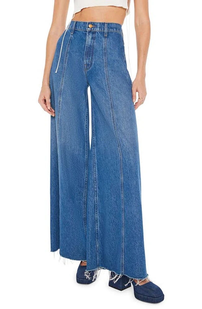 MOTHER The Lunch Line Sneak High Waist Frayed Hem Wide Leg Jeans Yummy at Nordstrom,