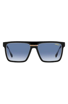 Carrera Eyewear Victory 58mm Gradient Flat Top Sunglasses in Black Crystal/Blue Shaded at Nordstrom