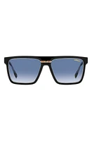 Carrera Eyewear Victory 58mm Gradient Flat Top Sunglasses in Black Crystal/Blue Shaded at Nordstrom