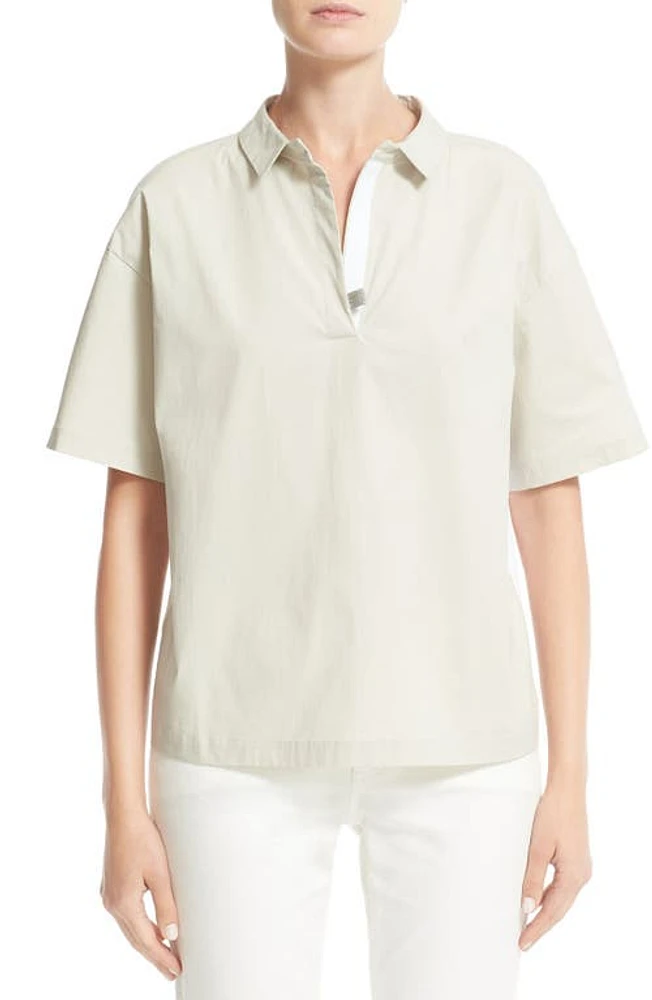 Fabiana Filippi Woven & Jersey Shirt in Beige at Nordstrom, Size 4 Us