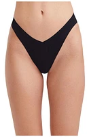 Au Naturel by Gottex Solid High Leg V cut bikini swim bottom Black at Nordstrom,