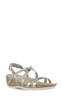 Munro Tarifa Strappy Wedge Sandal Silver Metallic at Nordstrom,