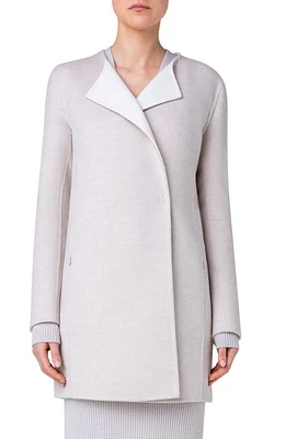 Akris Double Face Virgin Wool & Cashmere Reversible Coat in 331 Greige-Ecru at Nordstrom, Size 8