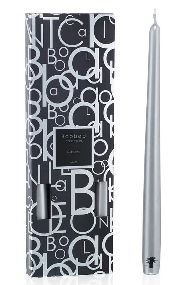 Baobab Collection Candela 4-Pack Candlestick in Silver at Nordstrom