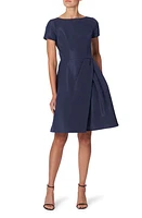 Carolina Herrera Beatuea Neck Silk A-Line Dress Midnight at Nordstrom,