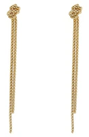 Argento Vivo Sterling Silver Knot Linear Earrings in Gold at Nordstrom