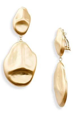 Cult Gaia Dunia Brushed Metal Drop Earrings in Brushed Brass at Nordstrom