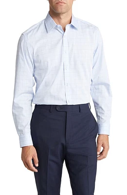 DANIEL HECHTER Trim Fit Fancy Check Cotton Dress Shirt Navy at Nordstrom,