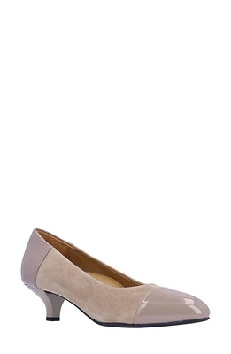 L'Amour des Pieds Kishita Cap Toe Kitten Heel Pump Taupe at Nordstrom,