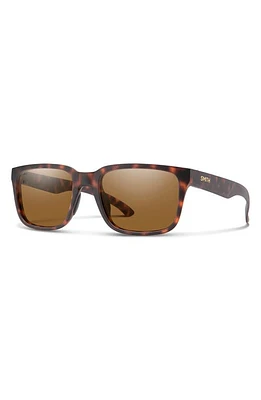 Smith Headliner 55mm Polarized Rectangle Sunglasses in Matte Tort/Chromapop Brown at Nordstrom