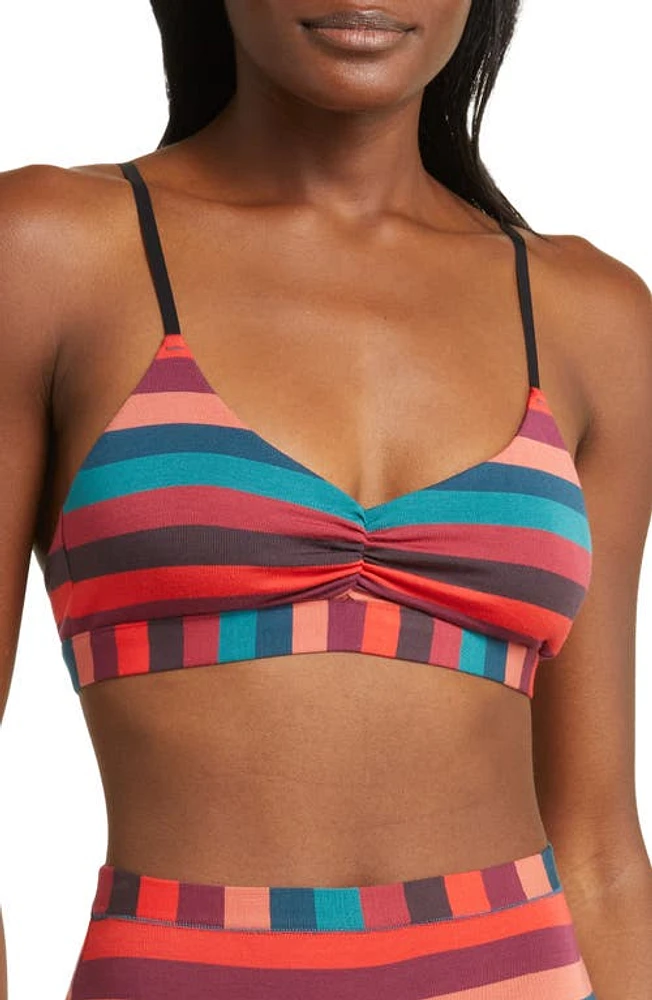 MeUndies FeelFree Stripe Bra in Bright Stripes at Nordstrom, Size 4X-Large