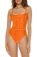 Becca Color Sheen One-Piece Swimsuit Tangerine at Nordstrom,