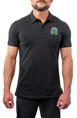 Maceoo Cotton Graphic Polo Black at Nordstrom,