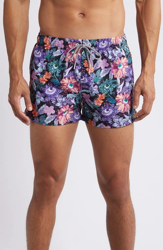 Boardies Tropical Eyeballs II REPREVE Recycled Polyester Swim Trunks Purple Multi at Nordstrom,