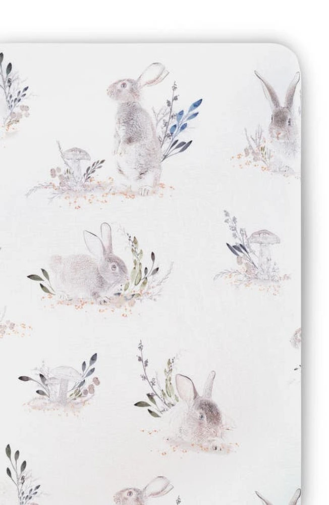 Oilo Cottontail Jersey Crib Sheet in Stone at Nordstrom