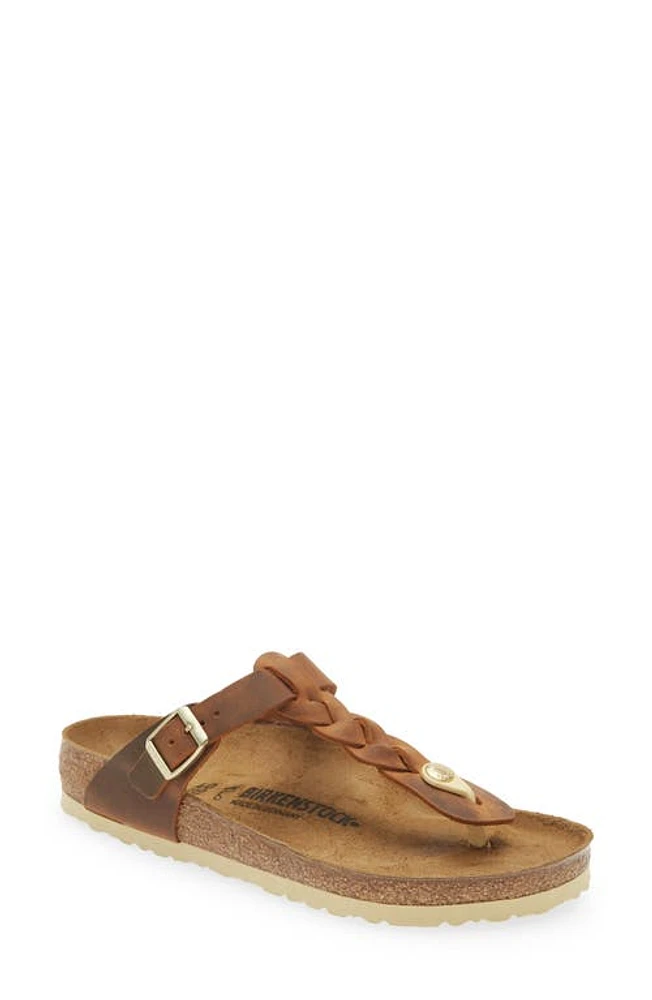 Birkenstock Gizeh Braided Slide Sandal Cognac at Nordstrom,