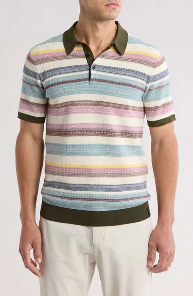 Scotch & Soda Structured Knit Polo Beige at Nordstrom,