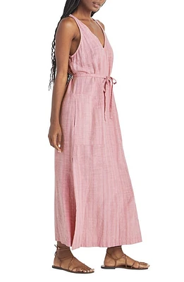 Splendid Loretta Dobby Stripe Linen Blend Maxi Dress Lotus at Nordstrom,