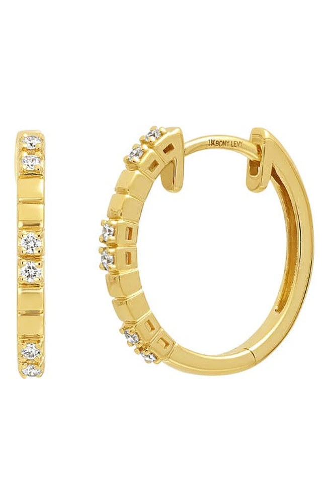 Bony Levy Cleo Diamond Hoop Earrings in 18K Yellow Gold at Nordstrom