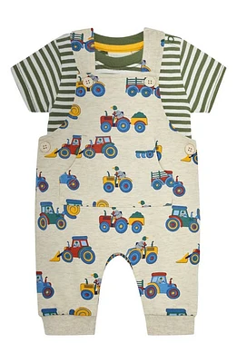 JOJO MAMAN BEBE Farm Vehicles T-Shirt & Overalls Set Natural at Nordstrom,