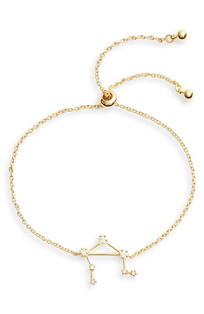 Sterling Forever Zodiac Bracelet in Gold Libra at Nordstrom