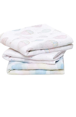 aden + anais 3-Pack Assorted Large Cotton Muslin Musy Squares in Above The Clouds Pink at Nordstrom