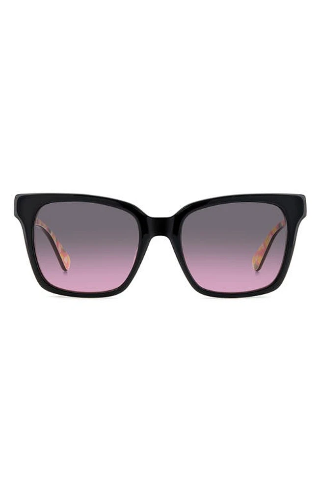 Kate Spade New York harlow gs 55mm gradient polarized square sunglasses in Black/Grey Shaded Pink at Nordstrom