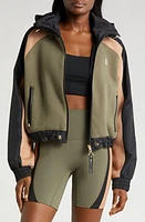 P. E Nation Headline Colorblock Jacket with Stowaway Hood Stone Grey at Nordstrom,