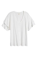 caslon(r) Cotton & Linen V-Neck T-Shirt at Nordstrom,