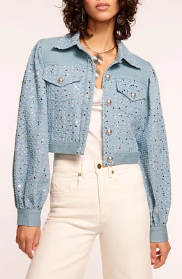 Ramy Brook Janet Sequin Denim Jacket Lightwash at Nordstrom,