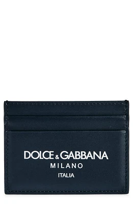 Dolce & Gabbana Milano Logo Leather Card Case in Blue Logo at Nordstrom