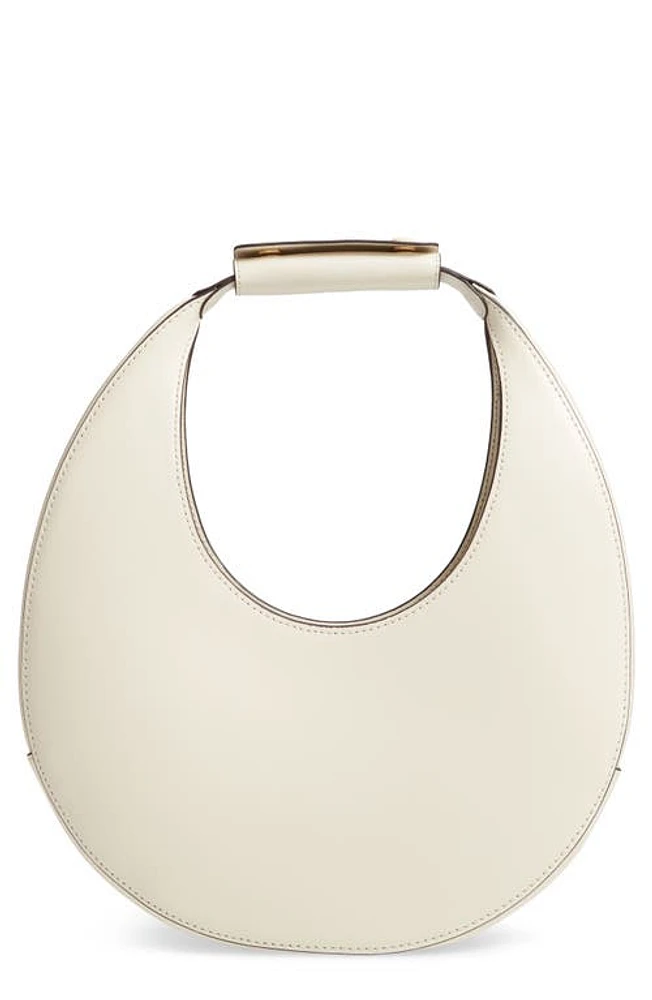 STAUD Leather Moon Bag in Cream at Nordstrom