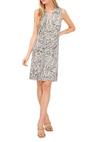 Chaus Paisley O-Ring Zip Shift Dress Olive/White at Nordstrom,