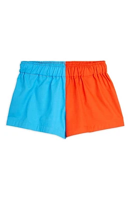 Mini Rodini Kids' Two-Tone Organic Cotton Shorts Blue Multi at Nordstrom,