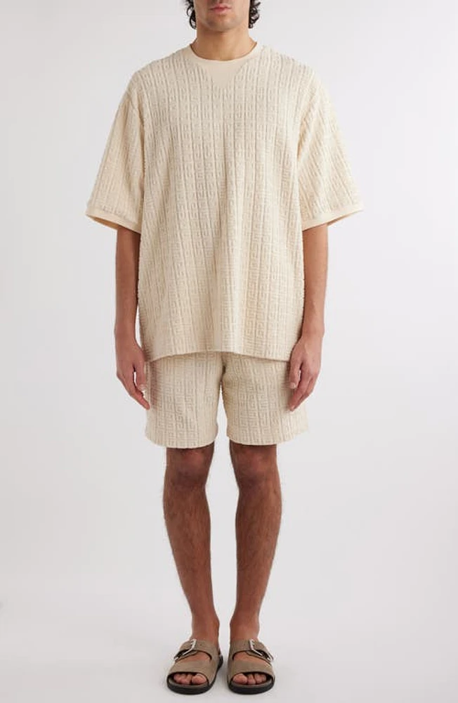 Givenchy Oversize 4G Jacquard Terry Cloth T-Shirt Ivory at Nordstrom,