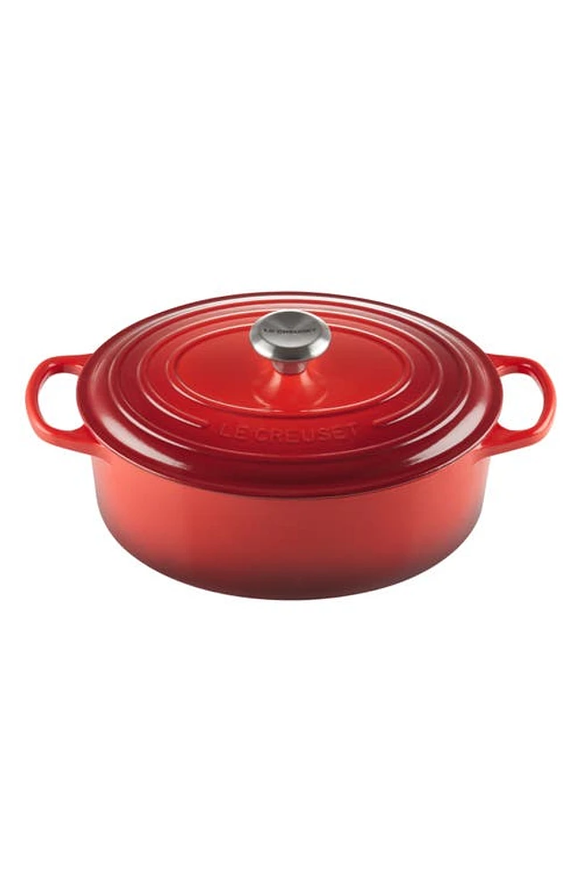 Le Creuset Signature /-Quart Oval Enamel Cast Iron French/Dutch Oven in Cerise at Nordstrom