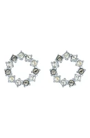 Ted Baker London Cresina Crystal Hoop Stud Earrings in Silver Clear Multi Crystal at Nordstrom