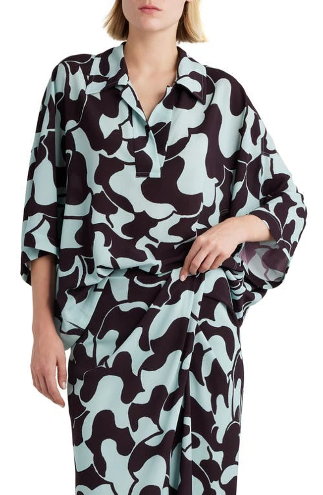 Dries Van Noten Abstract Print Top Mint 608 at Nordstrom,