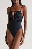 Maaji Midnight Ash Aubrey Reversible One-Piece Swimsuit Black at Nordstrom,